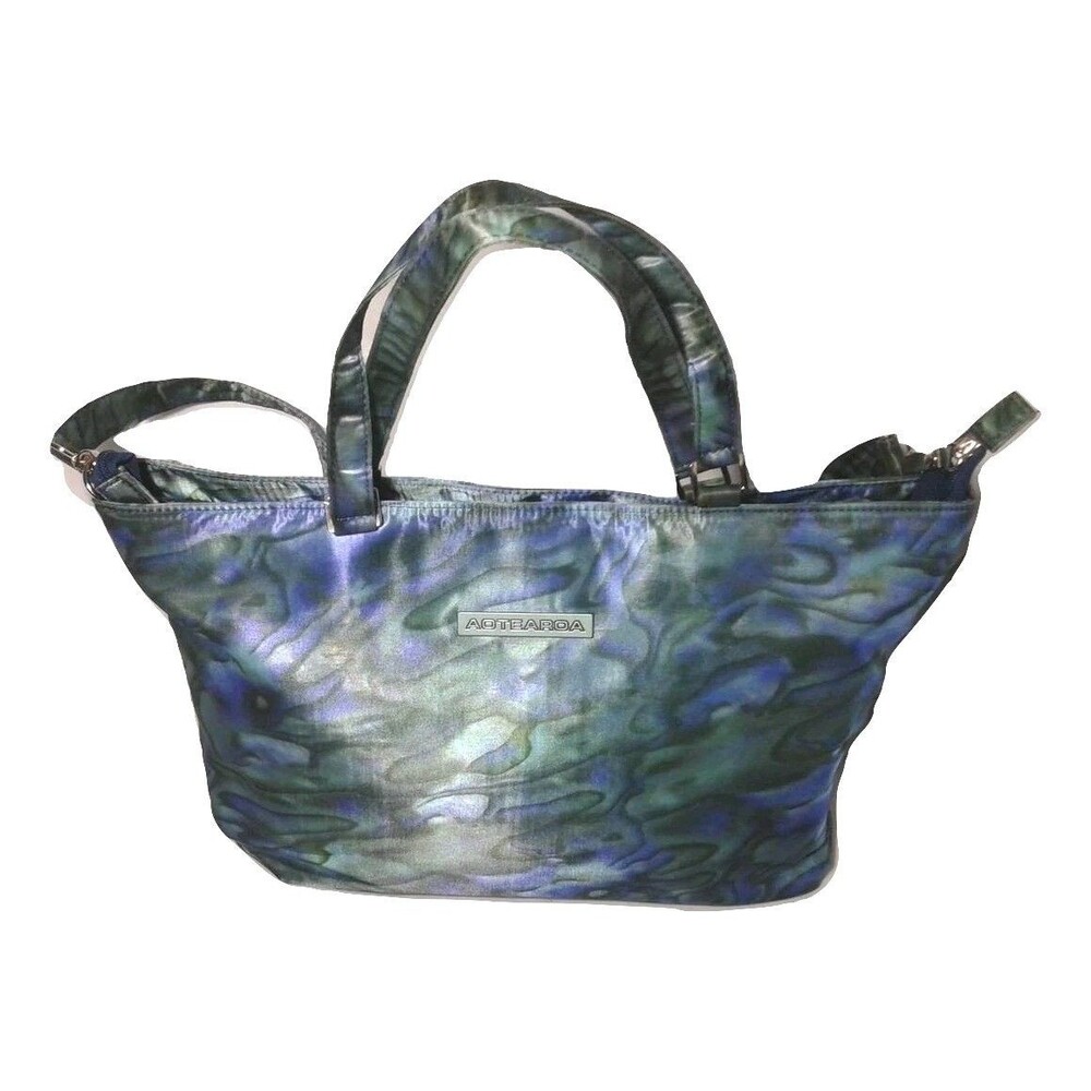 MAORI AOTEAROA Tote Shopper New Zealand Carry All Bag Blue Ocean Print Vintage View 3